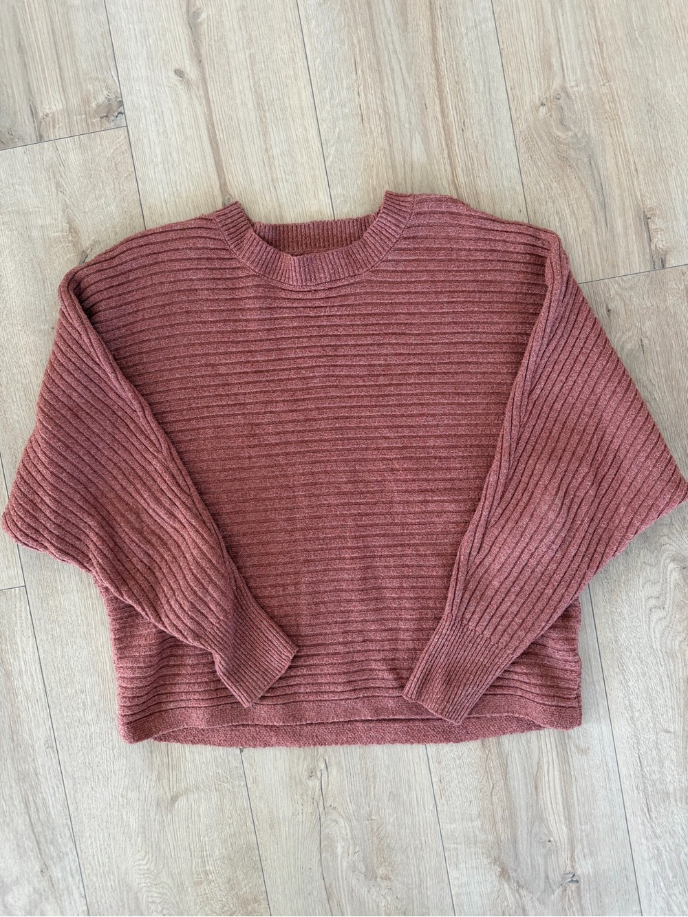 Women's Ribbed Crewneck Sweater - Dusty Rose